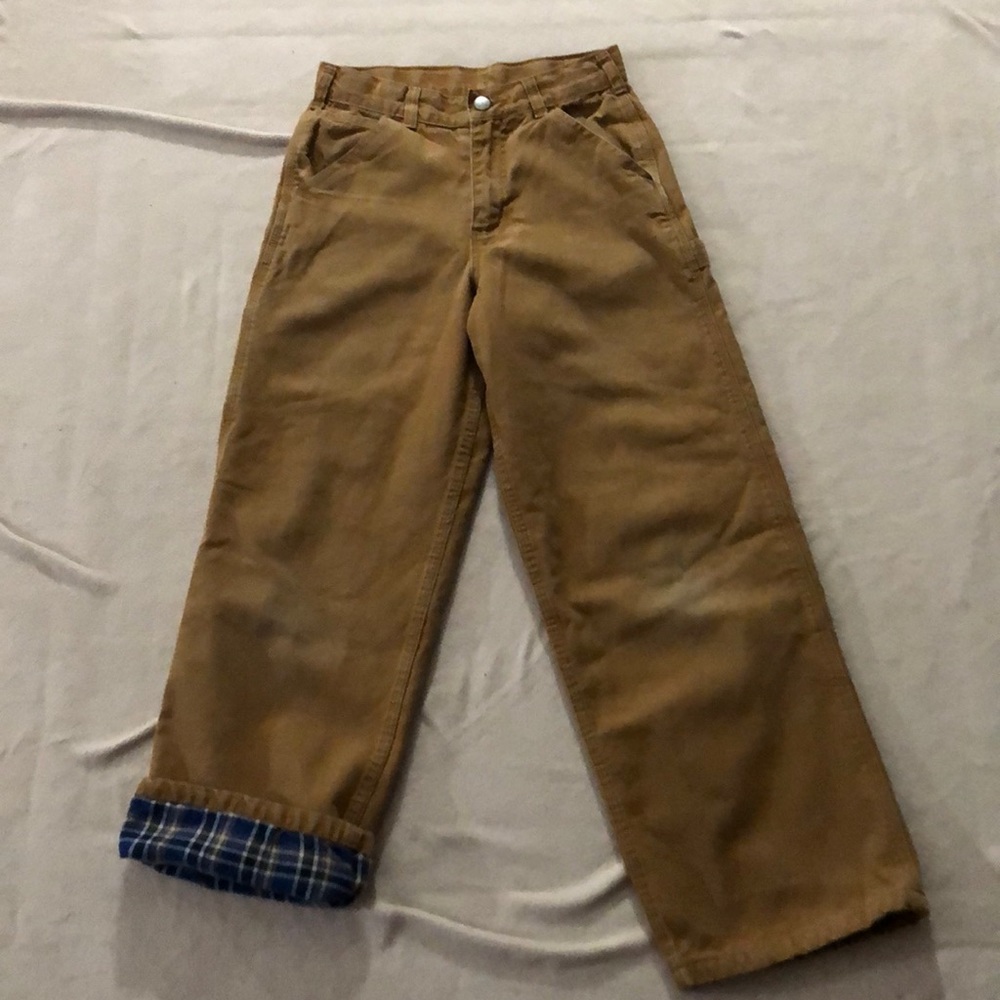 Youth Carhartt Flannel-Lined Dungaree Pant size 12